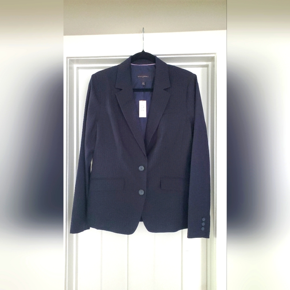 New Navy w/ pinstripe Banana Republic Blazer